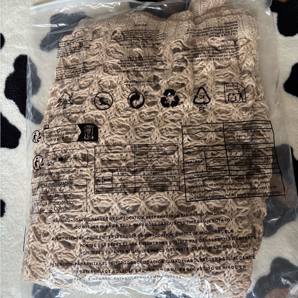 Women’s large khaki all season hollow out knit sweater brand new - Picture 3 of 4